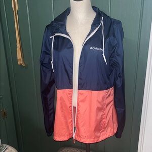 Columbia Blue and Pink Windbreaker Jacket